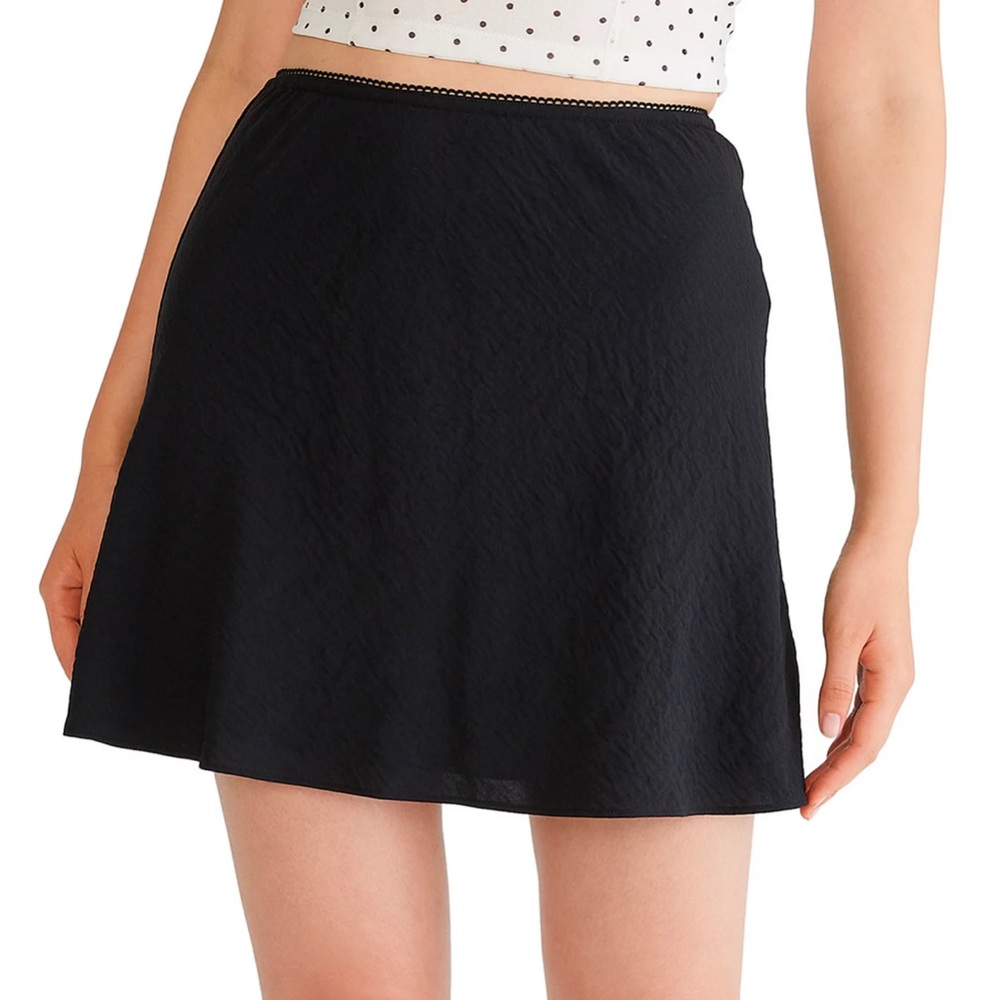NWT Aeropostale Black A-Line Mini Slip Skirt